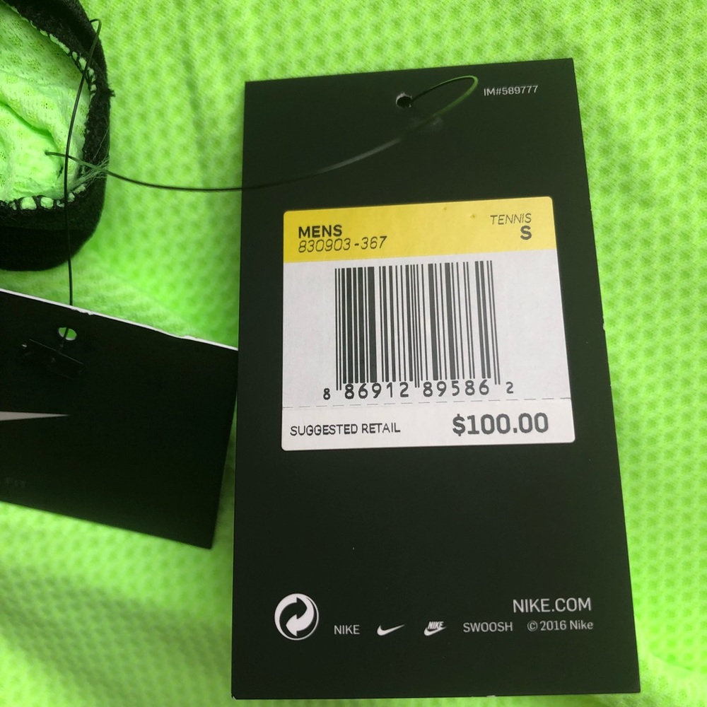 Nike Rafa Aeroreact Challenger Green Tennis Shirt - Picture 6 of 7